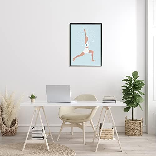 Stuell Industries Yoga Crescent Moon Pose Human malhando, Design de Nina Blue