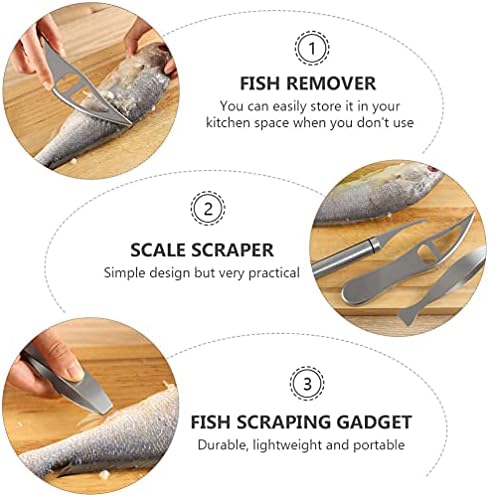 Cabilock Metal Spatula 1 Set Peixe Tweezers para peixes Removentes de peixe Scaler