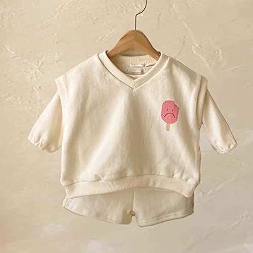 Kagayd Roupa de menina bebê recém -nascido bebê meninas meninas outono de algodão sólido calça curta com calça curta menino de 2 peças