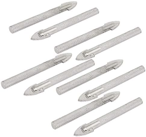 X-Dree 10mm Dica de 73 mm de comprimento de broca redonda Triângulo Tile Bits Drill Bits 10pcs (10mm Punta 73mm Longitud