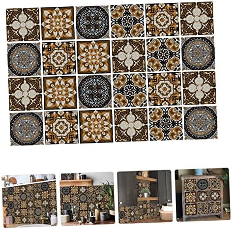 Artibetter 72 PCs Decalques de piso marroquino Dechações de padrões de padrões e grudar na cozinha à prova de óleo da parede de óleo