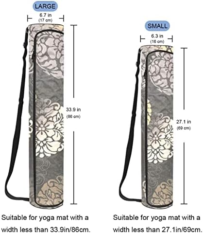 Bolsa de ioga de bola floral Bolsa de transporte de ioga de ioga a zípeira para homens, exercícios portador de tapete de ioga com cinta ajustável