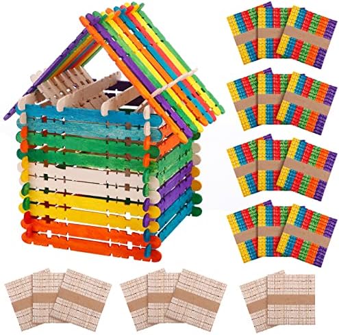 1000 PCs coloridos de picolé colorido- colorido de madeira serra de madeira artesanato natural jumbo gelo pop guloseima