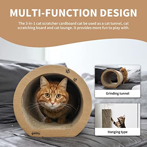 PAWISE CAT Scratch Pad, 3 em 1 Cat Scratcher Cardboard Reversível Kitty Scrtand Pad Cat Scratcher Refille Lounge