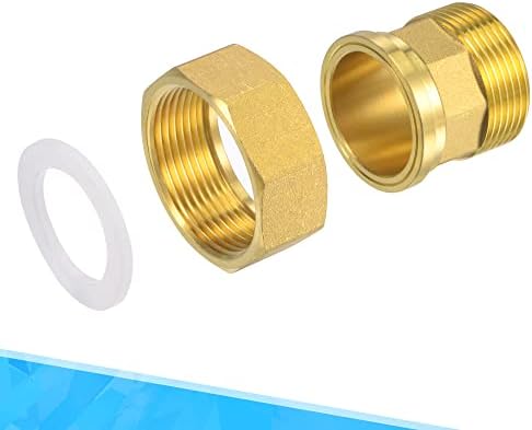 Meccanixity Brass Pipe Achatting Medidor de água acoplamento G1-1/2 fêmea x G1-1/4 Adaptador de conector hexadeconista de rosca macho de 53 mm de comprimento