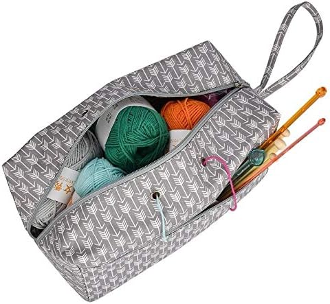Armazene Ferramentas de crochê portáteis Bolsa de armazenamento de fios de coleta de lã, tamanho: pequeno e grande.