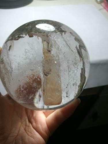 Real Tibete Himalaia Alta Altitude Clear Manifestor Cristal Quartzo Bola Esfera Orb Gem 3,74 polegadas com 1 bolha