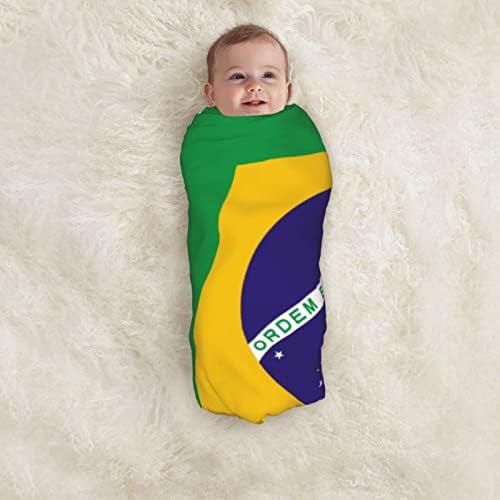 Clanta de bebê da bandeira do Brasil Receber cobertor para capa de swaddle para recém -nascidos