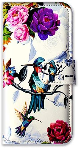 Bcov LG Aristo 5 estojo, estojo LG K31, Hummingbird in Flowers Caixa de couro de couro Caixa de casca com titular de cartas