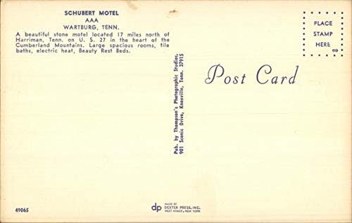 Schubert Motel Wartburg, Tennessee TN TN original Vintage Postcard