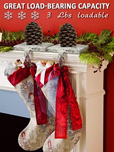 Biggun Mantel Stocker Holder- Christmas Stocking Titular para o conjunto de 4 cabides de meia da fazenda para lareira pendurado meias