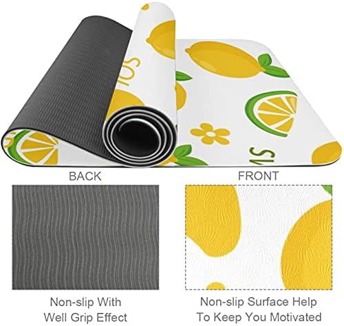 Summer Sweet Sour Lemon Pattern Premium Premium Gross Yoga Mat Eco Friendly Rubber Health & Fitness Non Slip tapete