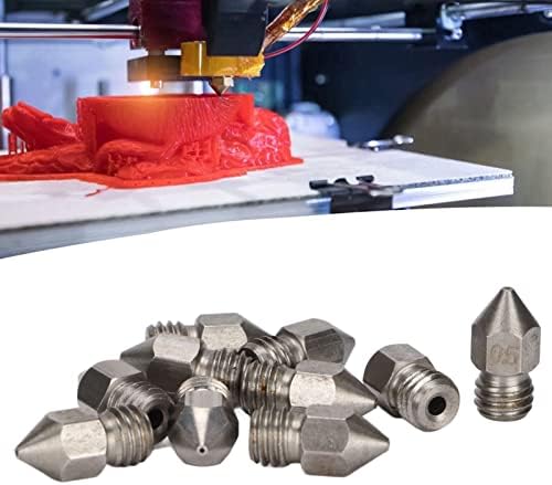 Bocais de impressora 3D liyjtk, 10pcs 3d bicos de impressora MK8 Aço inoxidável de 1,75 mm de extrusão de peças de cabeça