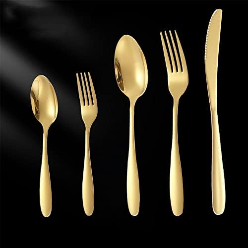 EVISSMANN GOLD FLHARES FILHOS DE TRATHAREIROS PARA 16 FILHAS COLAS 64 PCS UTENSIL