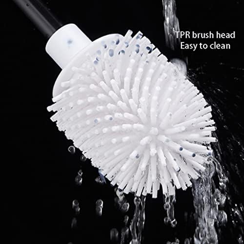 Escova de vaso sanitário guojm pincel de silicone e suporte ， escova de vaso sanitário base de base de metal para banheiro ， escova