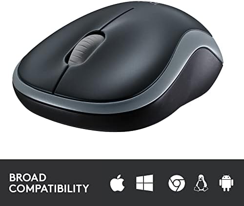 Mouse sem fio Logitech M185, 2,4 GHz com mini receptor USB, duração da bateria de 12 meses, rastreamento óptico de 1000 dpi, pc/mac/laptop