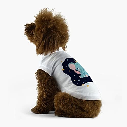 Camiseta de cão de padrão de elefante - camisa de cachorro animal - roupas de cachorro fofo - branco, l