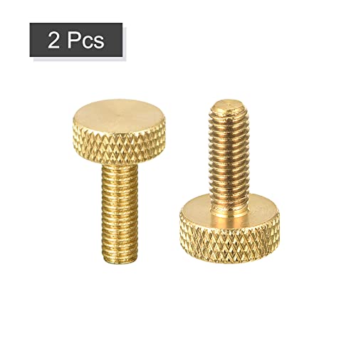 UXCELL 2PCS parafusos de polegar serrilhados de latão, maçanetas de parafuso de alcance m5x12mm