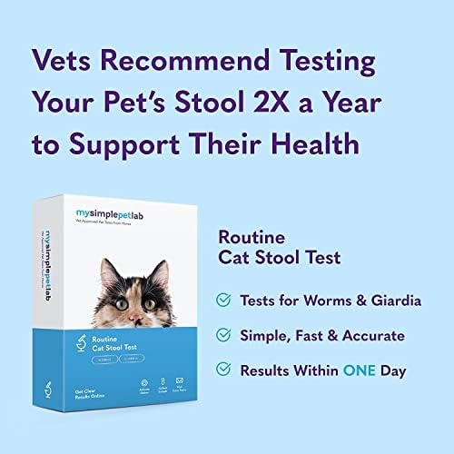 Kit de teste de fezes de gato de gato MysimplePetlab + pacote de kit de teste de infecção por ouvido de gato | Worms de gatos rápidos e precisos e teste de parasitas intestinais | Detecção rápida e precisa de ácaros da orelha de gato, leveduras e bactérias