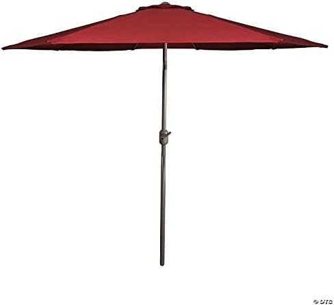 Northlight Outdoor Patio Market Umbrella - 9 pés. Com manivela e inclinação da mão | Borgonha | 1 pedaço