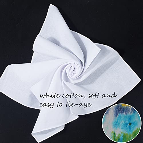 20 pacote scrunchies de algodão branco 12 pcs bandana branca para suprimentos de festas de corante tie