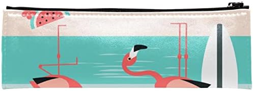 Tbouobt Makeup Bag Zipper Bolsa Travel Organizador cosmético para mulheres e meninas, Summer Cartoon Beach Flamingo melancia