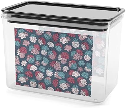 Dahlia Floral Platpl Storage Box Storage Storage Recipadores com tampas de arroz balde selado para organização de cozinha