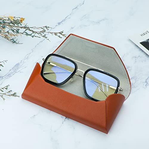 Casa de óculos de couro portátil resistente à compressão, casca dura, caixa de proteção para óculos de sol de óculos