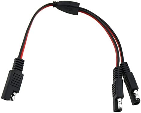 E-Outstanding 1 a 2 SAE DC Power Automotive Extension Wire 18AWG Adequado para transferência de conexão de bateria solar 30 cm/11,8