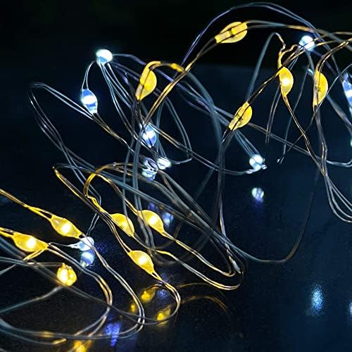 EJOYCE 16ft alimentado por USB 50 LED de fada String Light, Luzes estreladas de arame prateado para o pátio de casamento de