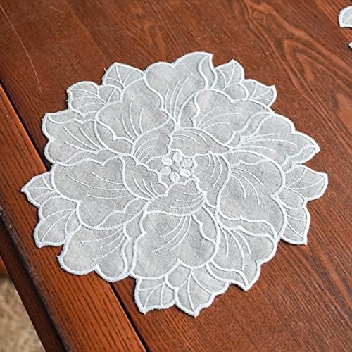 Artable Lace Doily Placemats redondos de renda do local para garotos bordados tapete de xícara de xícara de tapete de tape