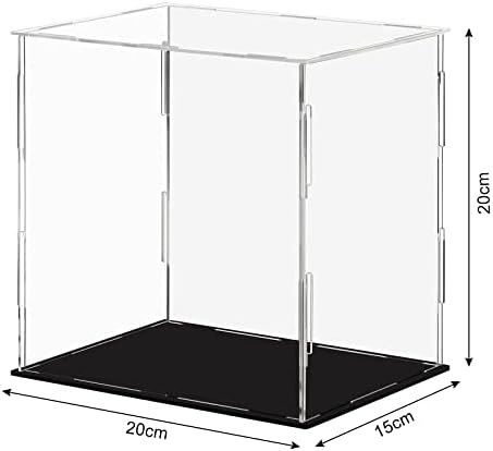Exibição da estação 8x6x8innch, 20x15x20cm para colecionáveis ​​montar caixa de vidro alternativo de caixa de acrílico