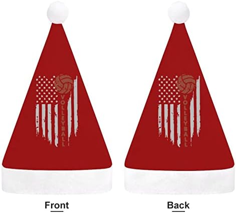 Bandeira de vôlei Hat de chapéu de natal de Natal e bons chapéus de Papai Noel com borda de pelúcia e decoração de natal de