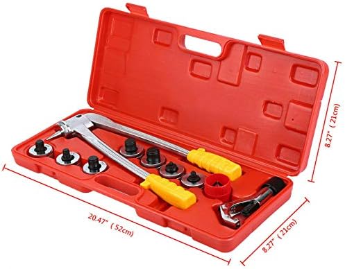 Kit de ferramentas de expansão do tubo de tubo com ferramenta de departamento, cortador de tubos, 7 cabeças de expansão de tubo