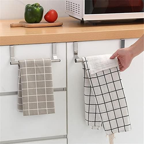 Ygqzm 2 toalhas de tamanho sobre o armário de cozinha da porta de toalha da porta do suporte para o suporte do banheiro, organizador de prateleira de banheiro, gancho de parede longa BW
