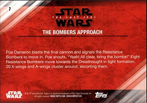 2018 Topps Star Wars The Last Jedi Série 2 Purple #7 O cartão de negociação de abordagem de Bombers em condição bruta