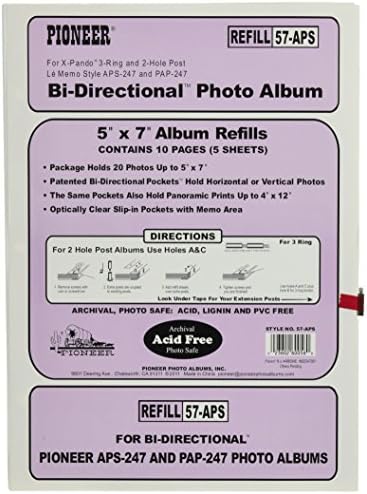 Álbuns de fotos pioneiros 30 Pocket Recil para APS-247 Series Photo Albums, 5 por 7 polegadas