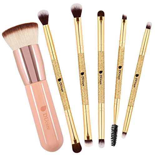 DUCARE PHURCO DE FUNDAÇÃO DO KABUKI DE TOP DUCARE + 5PCS Brush de sombra conjunto de escovas de maquiagem de maquiagem de