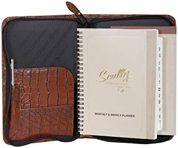 Scully Croco Leather Zip Weekly Planner
