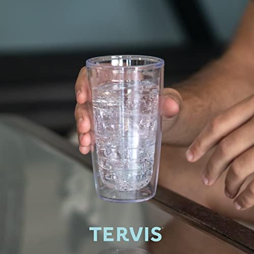 Tervis Creativerid - Wave Floral Made in USA Double Partle Isolled Tumbler Travel Cup mantém bebidas frias e quentes, 16oz,