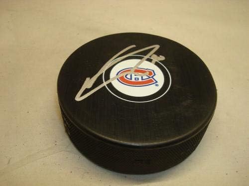 Nicolas Deslauriers assinou o Montreal Canadiens Hockey Puck autografado 1a - Pucks autografados da NHL