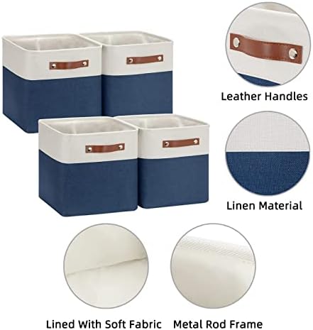 Cesta de caixas de armazenamento de cubos de cubo hnzige para prateleiras conjuntos de 8, cofres de armazenamento de tecidos Cestas