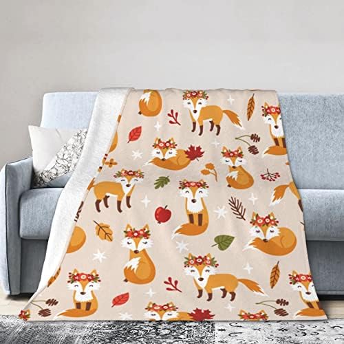 Bobagem fox fox lã de lã macio, cobertor aconchegante, flanela quente de flanela, cobertores para sofá sofá de cama
