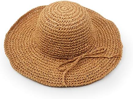 Chapéu de palha, tampa de praia feita à mão larga tampa dobrável ao ar livre chapéu de praia de praia para crianças adultas homens mulheres mulheres