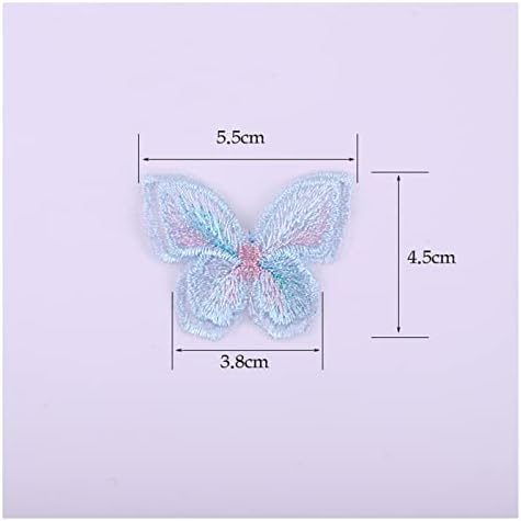 10pcs colorido de renda de borboleta, manchas de apliques de borboleta de duas camadas de camada dupla para acessórios de cabelo