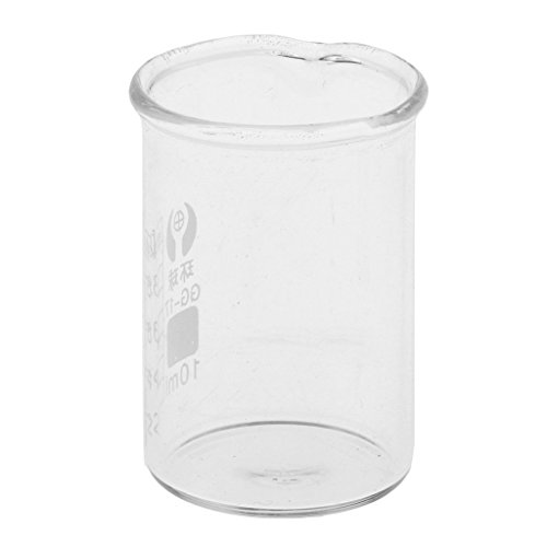 SGERSTE 10ML 25ml 50ml Vidro Transparente Borossilicato Medição de copo de copo de vidro de vidro Estudo do Laboratório de Química