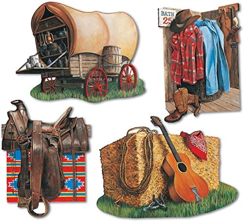 Pacote de clube de 48 decorações de festas de cowboy ocidental do país marrom 16