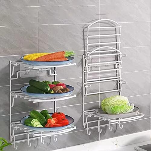 Rack de organizador de armazenamento dobrável de alimentos de cozinha com potook, rack de placa de preparação de frutas e vegetais