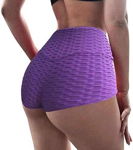 Shorts de treino para mulheres scrunch butt lift threthout shorts de cor sólida cor de cintura alta de cintura alta shorts