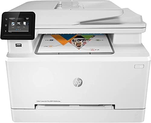 HP Color LaserJet Pro MFP M283CDW Impressora a laser sem fio sem fio, branca-Print Scan Copy Fax-2,7 LCD Display, 22 ppm, 600 dpi, impressão automática de 2 lados, 50 folhas, Ethernet, USB, CBMoun